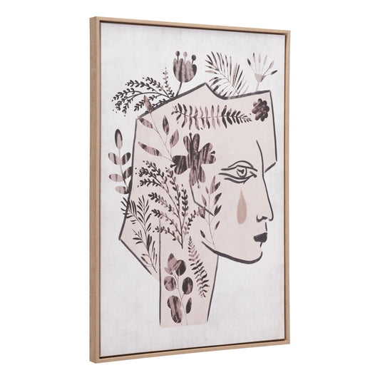 Mujer Canvas Wall Art Multicolor - Sideboards and Things Brand_Zuo Modern, Color_Beige, Color_Brown, Color_Gray, Color_Multicolor, Finish_Hand Painted, Height_30-40, Materials_Wood, Orientation_Vertical, Product Type_Canvas Art, Shape_Rectangular, Width_20-30, Wood Species_MDF