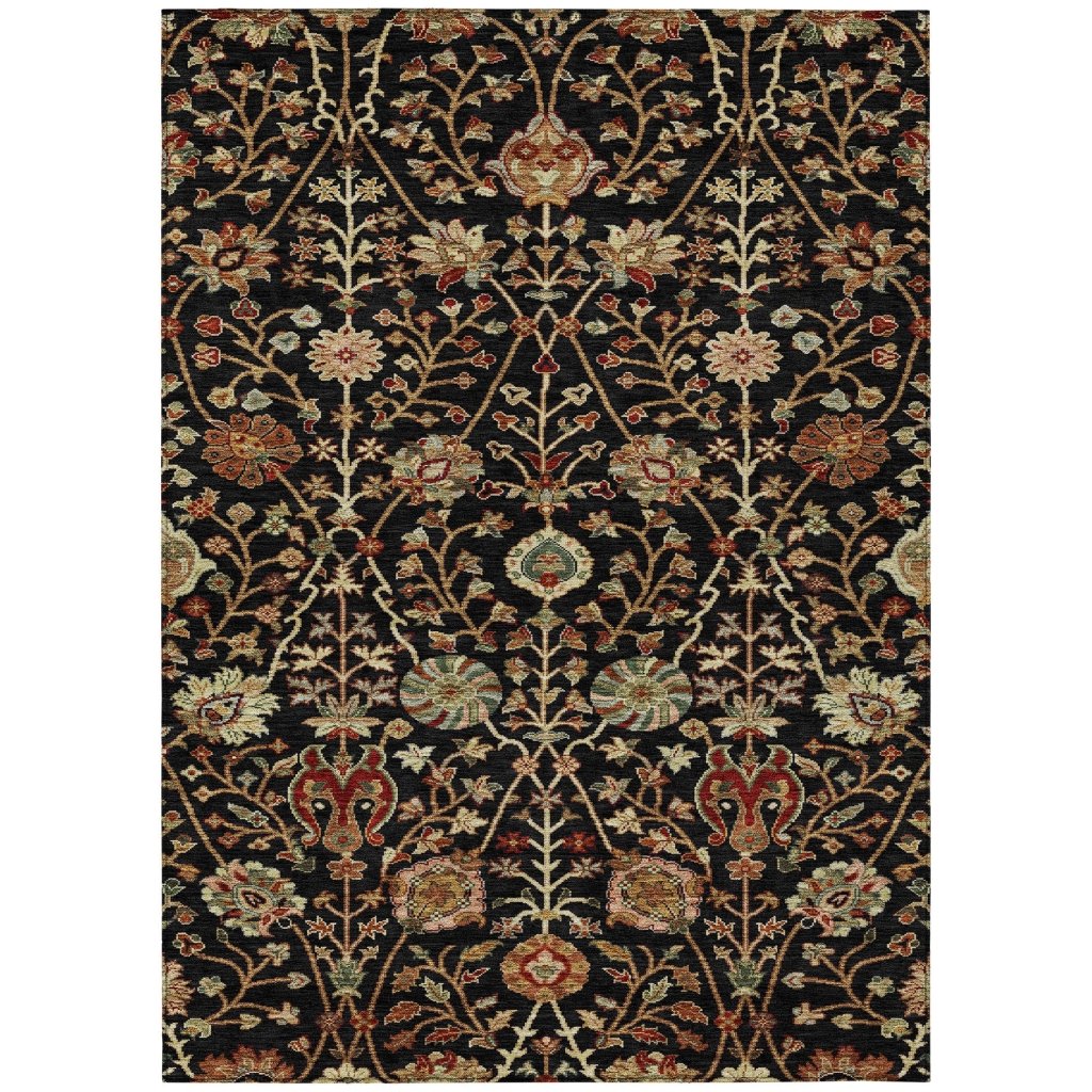 LOOMLAN Rugs Muse Black Washable Indoor-Outdoor Rug