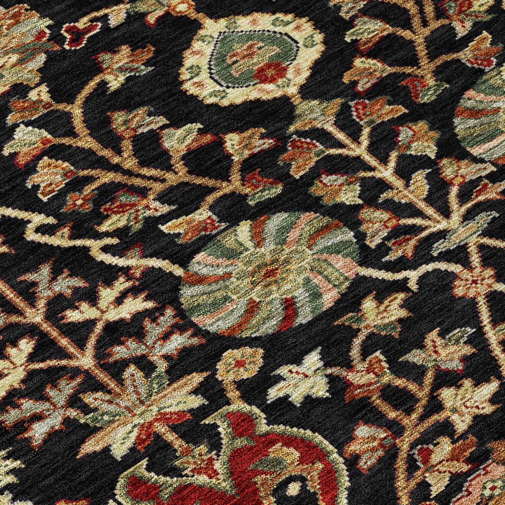 LOOMLAN Rugs Muse Black Washable Indoor-Outdoor Rug