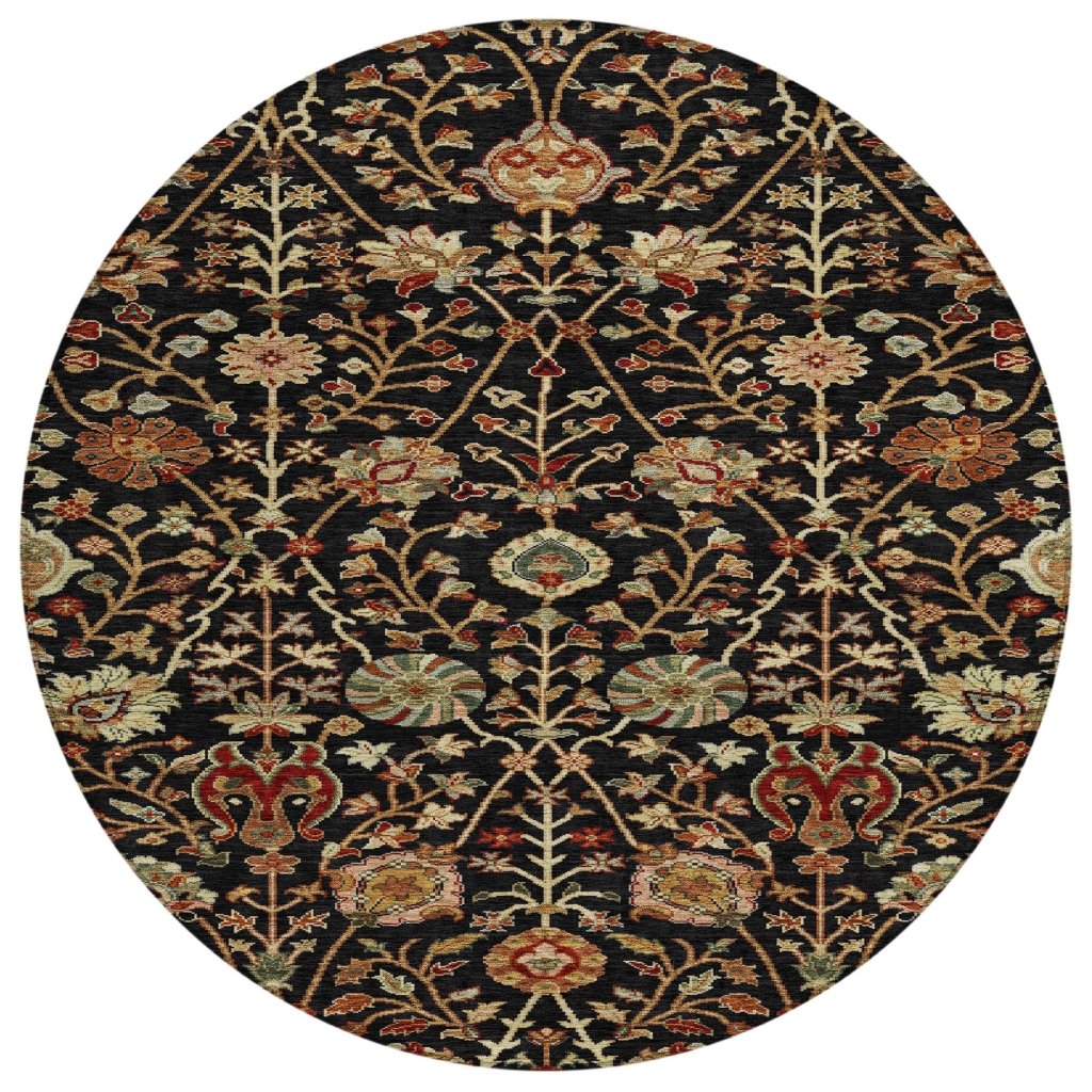 LOOMLAN Rugs Muse Black Washable Indoor-Outdoor Rug