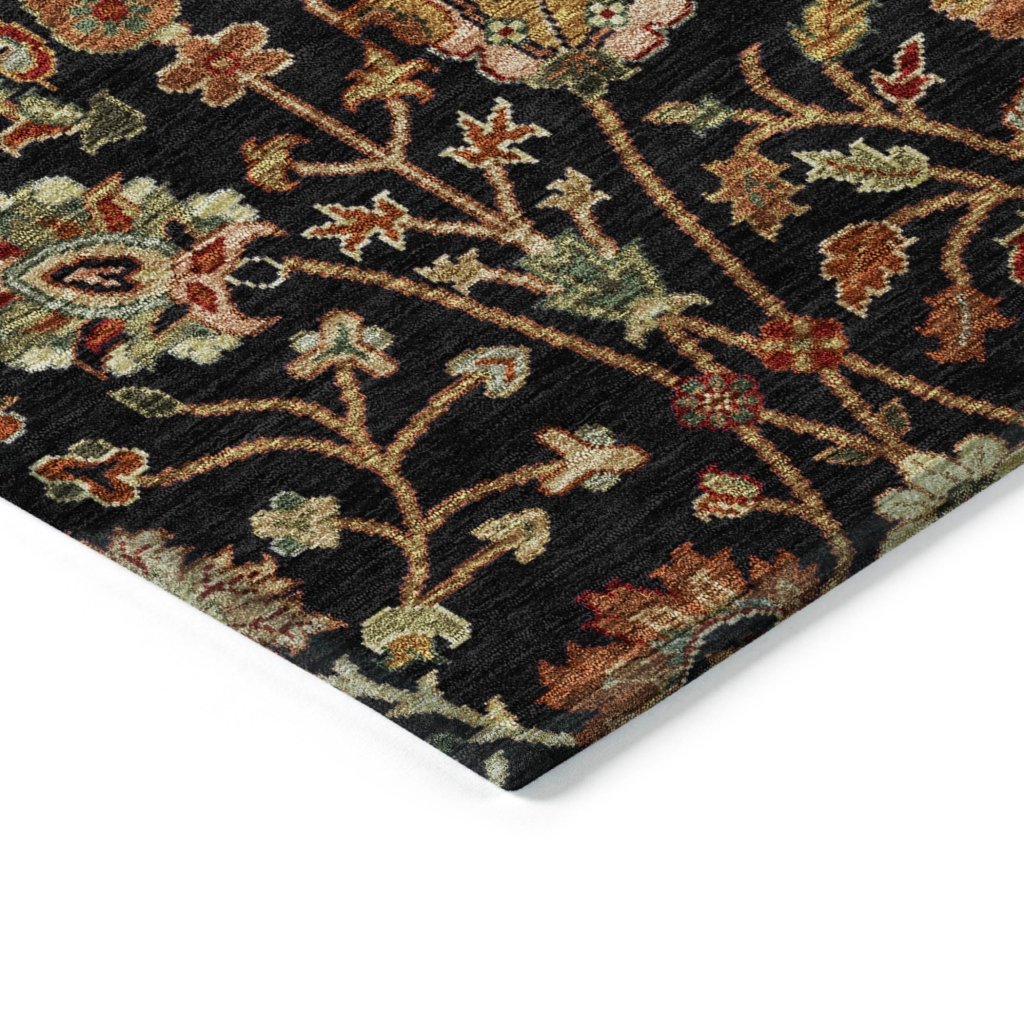 LOOMLAN Rugs Muse Black Washable Indoor-Outdoor Rug