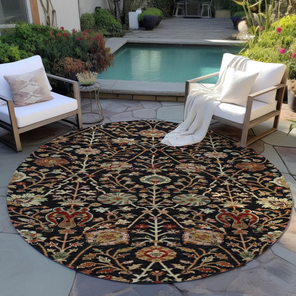 LOOMLAN Rugs Muse Black Washable Indoor-Outdoor Rug