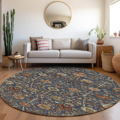 LOOMLAN Rugs Muse Blue Washable Indoor-Outdoor Rug