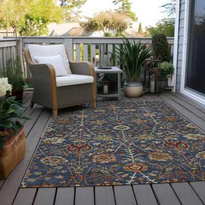 LOOMLAN Rugs Muse Blue Washable Indoor-Outdoor Rug
