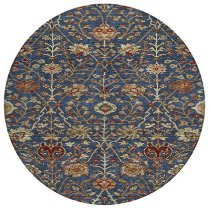 LOOMLAN Rugs Muse Blue Washable Indoor-Outdoor Rug