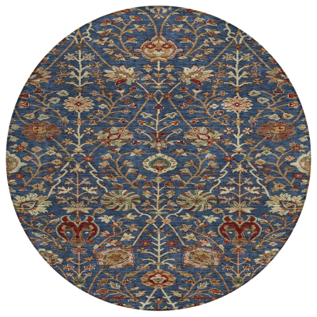 LOOMLAN Rugs Muse Blue Washable Indoor-Outdoor Rug