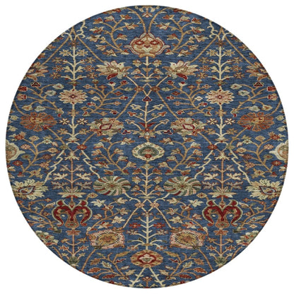 LOOMLAN Rugs Muse Blue Washable Indoor-Outdoor Rug
