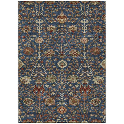 LOOMLAN Rugs Muse Blue Washable Indoor-Outdoor Rug