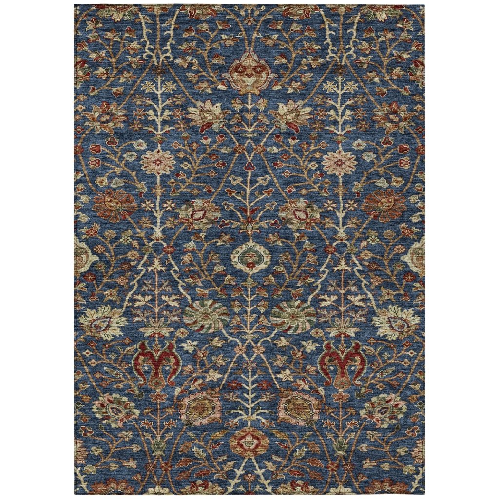 LOOMLAN Rugs Muse Blue Washable Indoor-Outdoor Rug