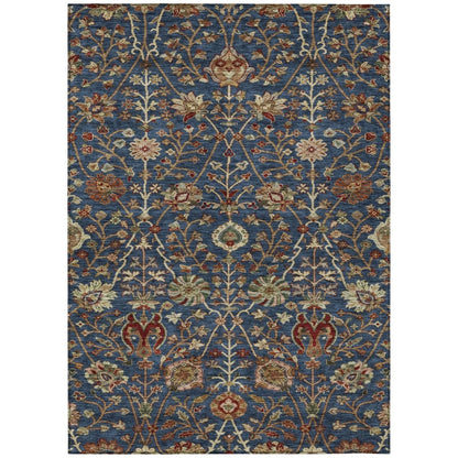 LOOMLAN Rugs Muse Blue Washable Indoor-Outdoor Rug