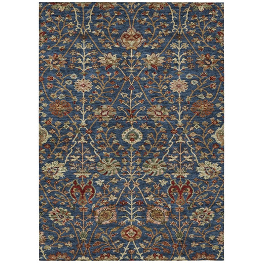 LOOMLAN Rugs Muse Blue Washable Indoor-Outdoor Rug
