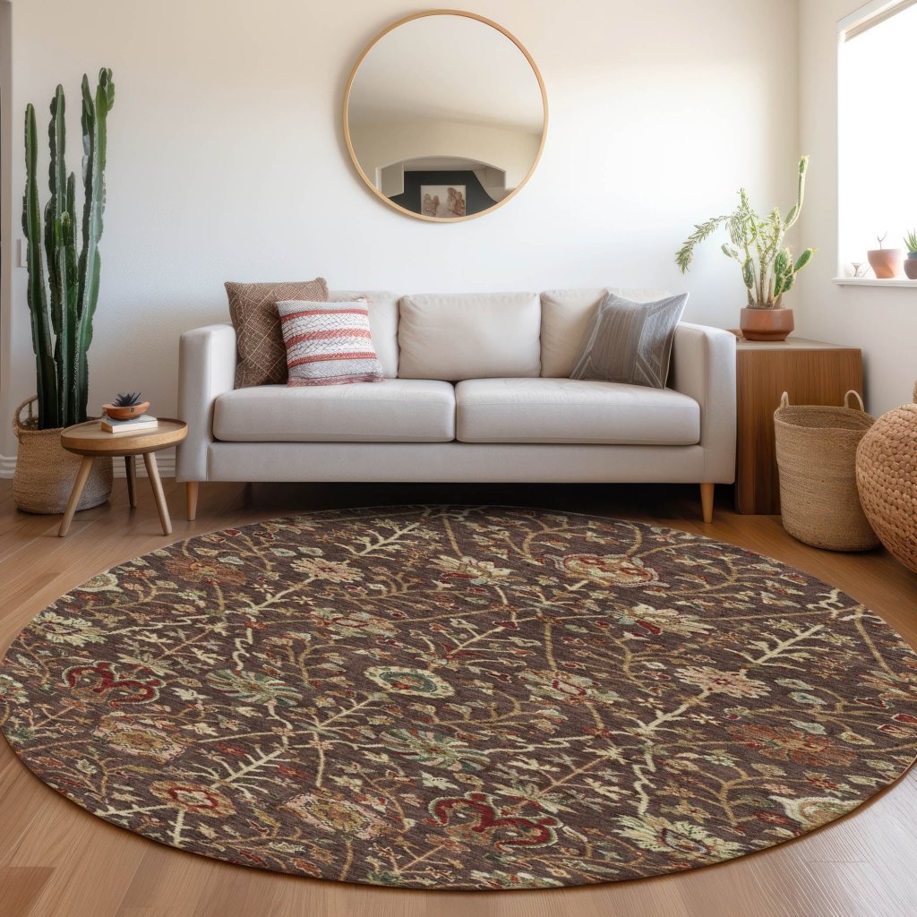 LOOMLAN Rugs Muse Brown Washable Indoor-Outdoor Rug