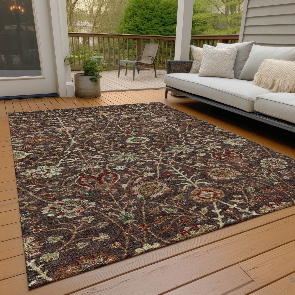 LOOMLAN Rugs Muse Brown Washable Indoor-Outdoor Rug