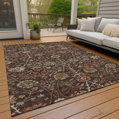LOOMLAN Rugs Muse Brown Washable Indoor-Outdoor Rug