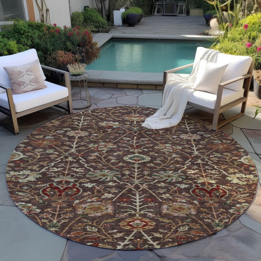 LOOMLAN Rugs Muse Brown Washable Indoor-Outdoor Rug