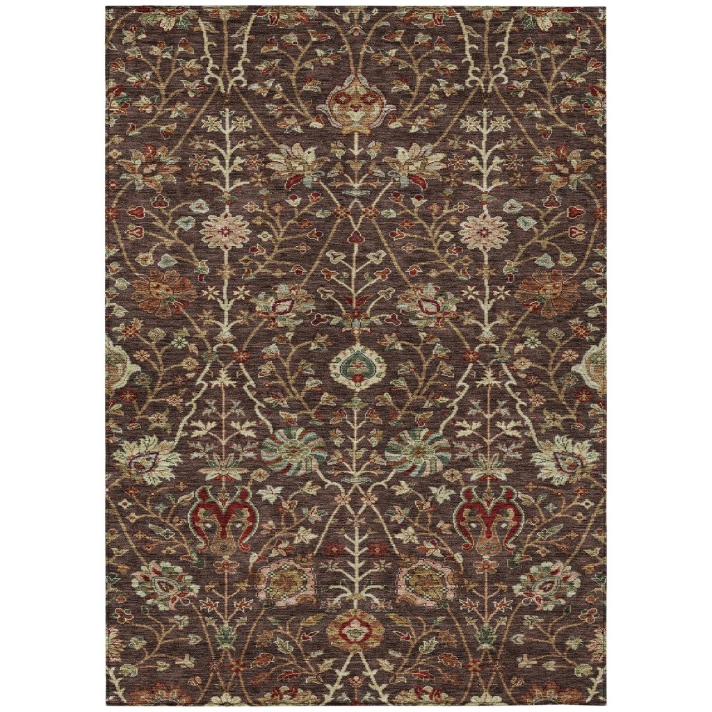 LOOMLAN Rugs Muse Brown Washable Indoor-Outdoor Rug