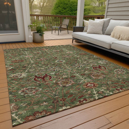 LOOMLAN Rugs Muse Green Washable Indoor-Outdoor Rug