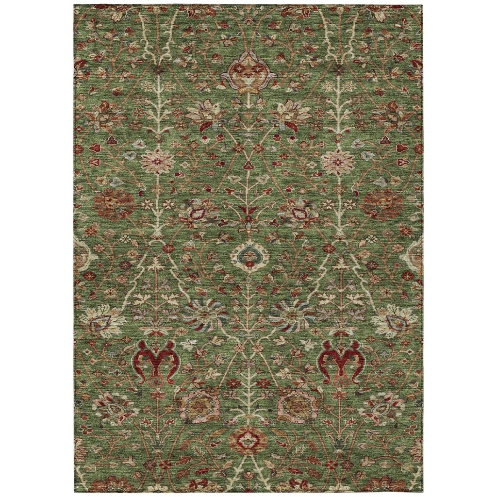 LOOMLAN Rugs Muse Green Washable Indoor-Outdoor Rug