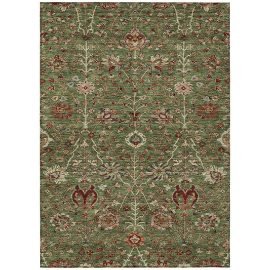 LOOMLAN Rugs Muse Green Washable Indoor-Outdoor Rug