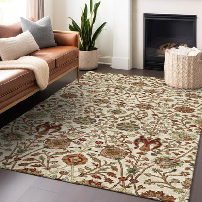 LOOMLAN Rugs Muse Ivory Washable Indoor-Outdoor Rug