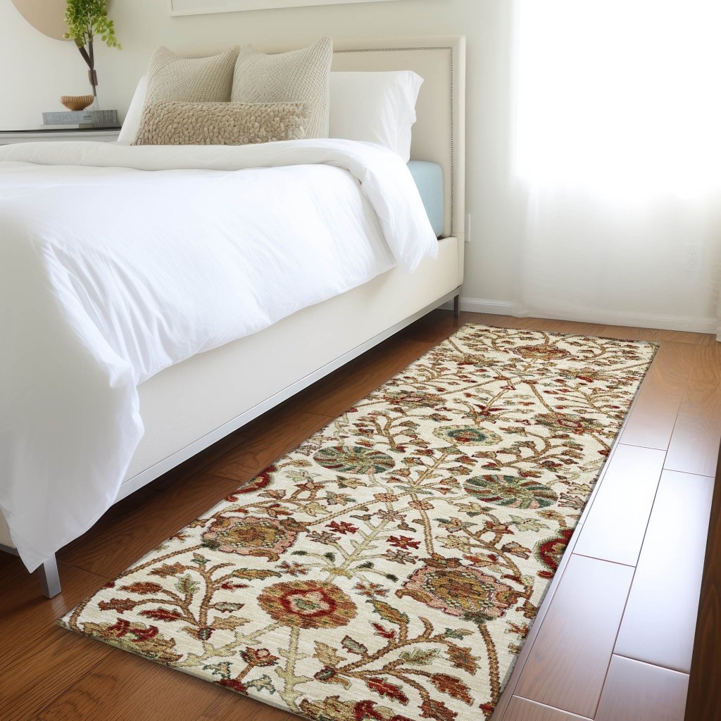 LOOMLAN Rugs Muse Ivory Washable Indoor-Outdoor Rug