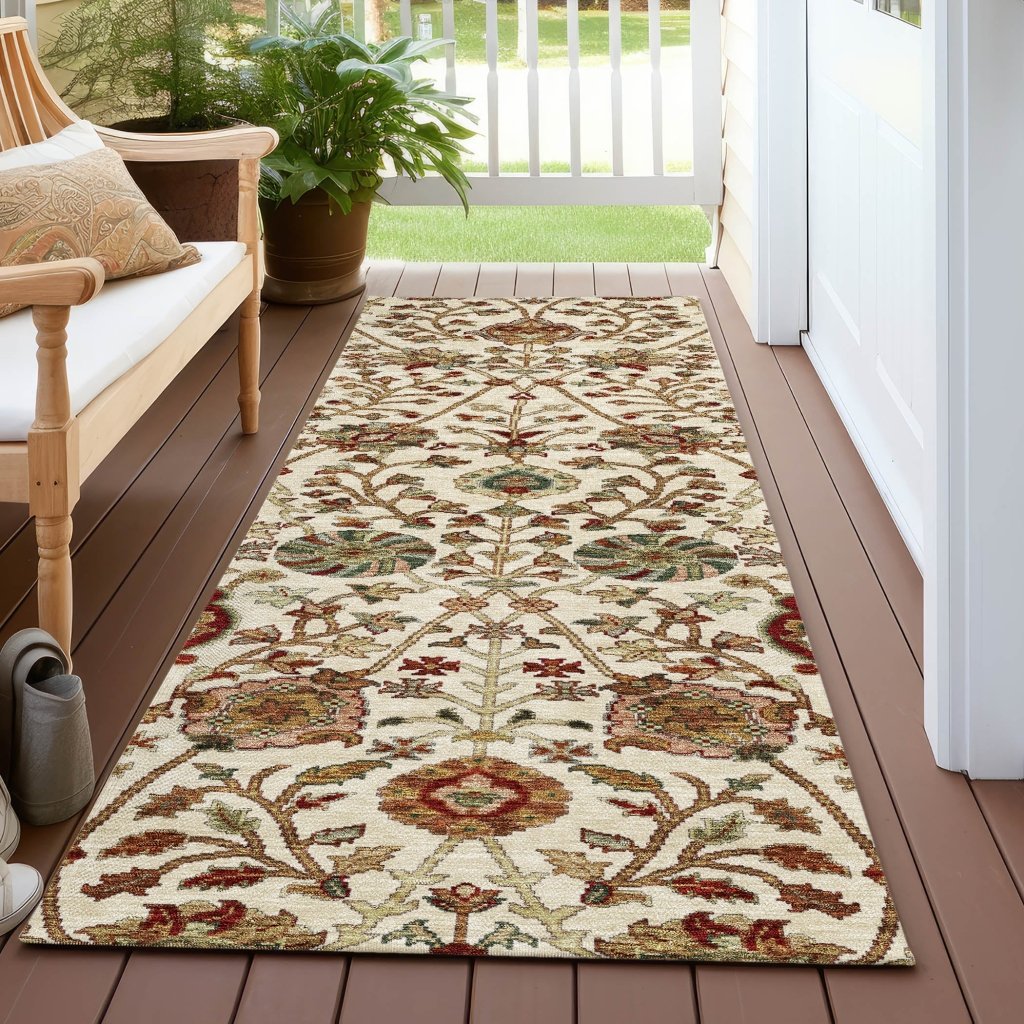 LOOMLAN Rugs Muse Ivory Washable Indoor-Outdoor Rug