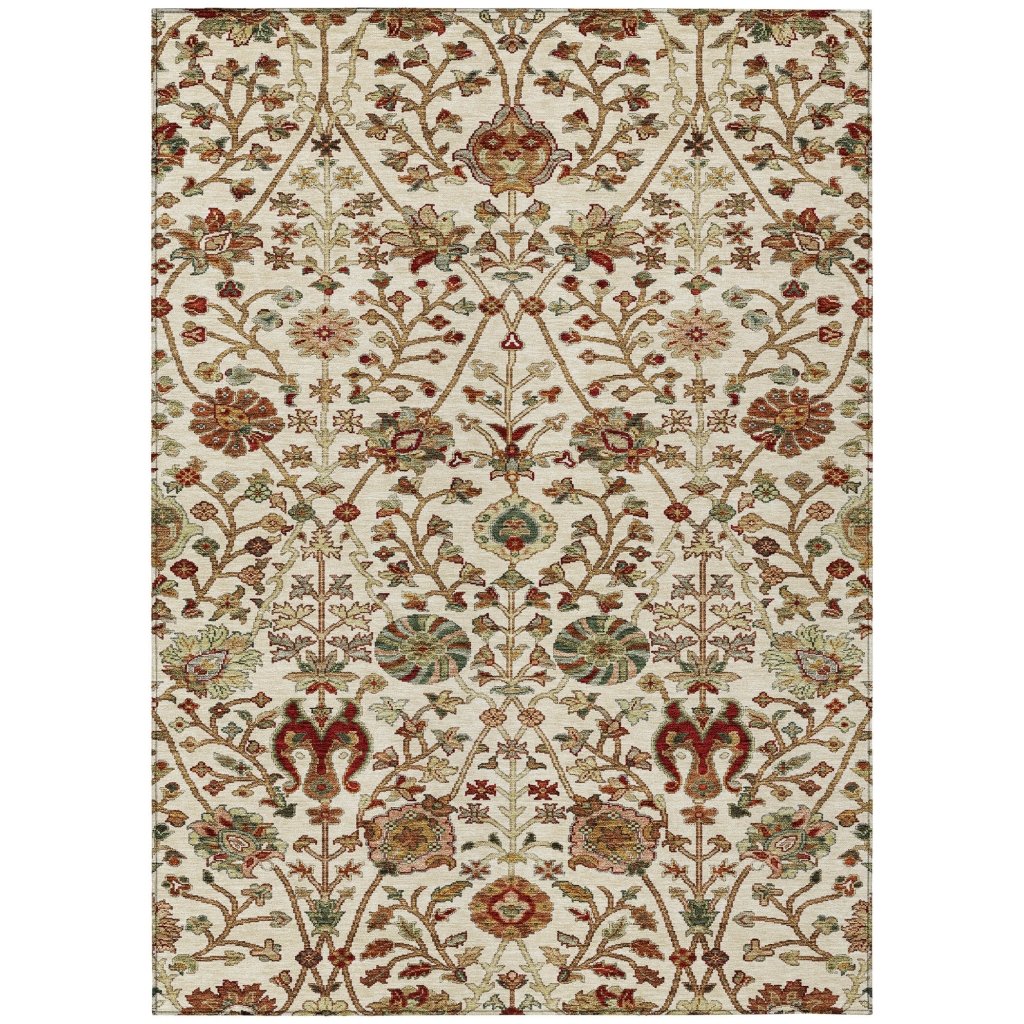 LOOMLAN Rugs Muse Ivory Washable Indoor-Outdoor Rug