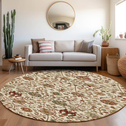 LOOMLAN Rugs Muse Ivory Washable Indoor-Outdoor Rug