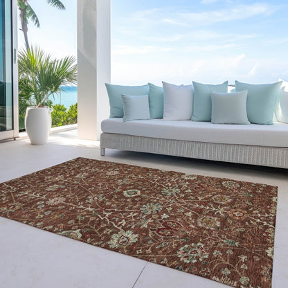 LOOMLAN Rugs Muse Orange Washable Indoor-Outdoor Rug