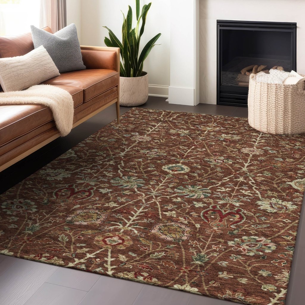 LOOMLAN Rugs Muse Orange Washable Indoor-Outdoor Rug