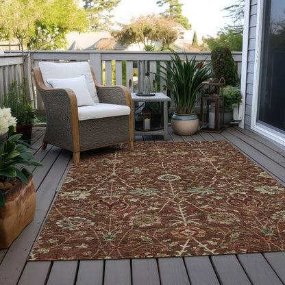 LOOMLAN Rugs Muse Orange Washable Indoor-Outdoor Rug