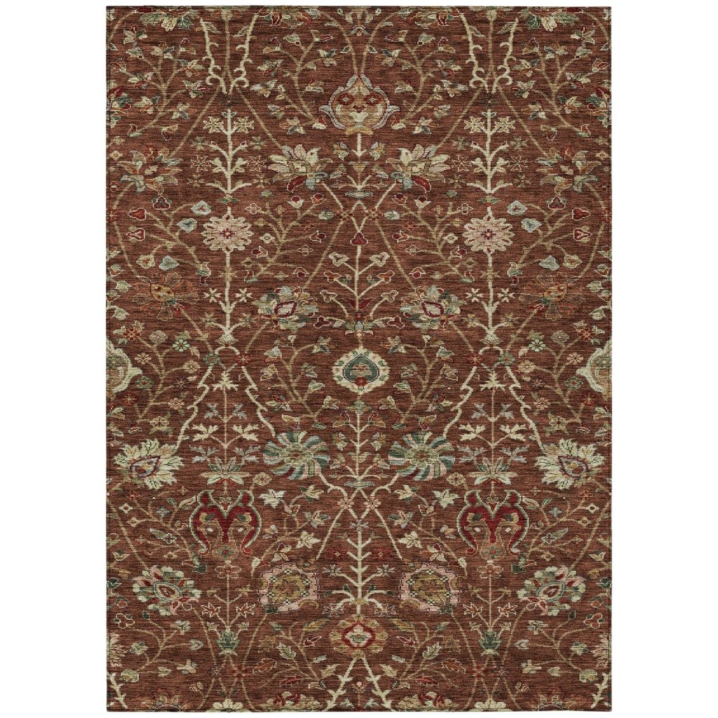 LOOMLAN Rugs Muse Orange Washable Indoor-Outdoor Rug