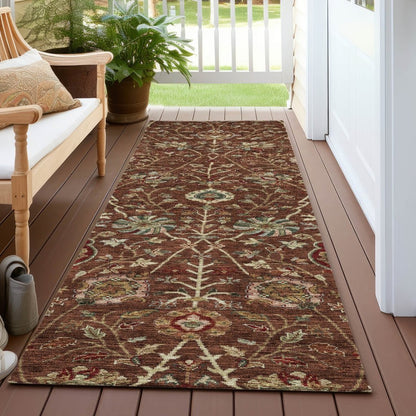 LOOMLAN Rugs Muse Orange Washable Indoor-Outdoor Rug