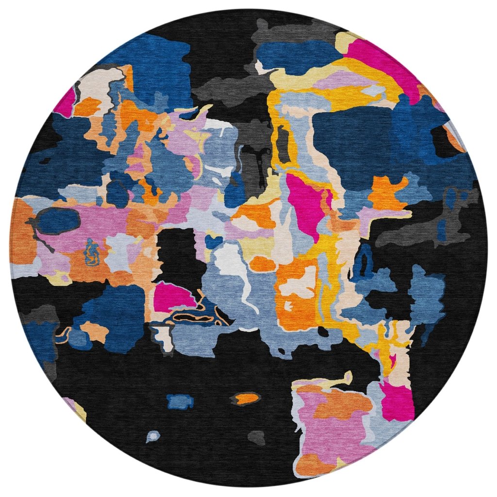LOOMLAN Rugs Mysa Black Washable Indoor-Outdoor Rug