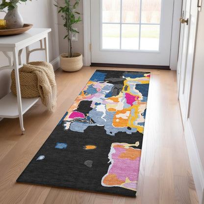 LOOMLAN Rugs Mysa Black Washable Indoor-Outdoor Rug