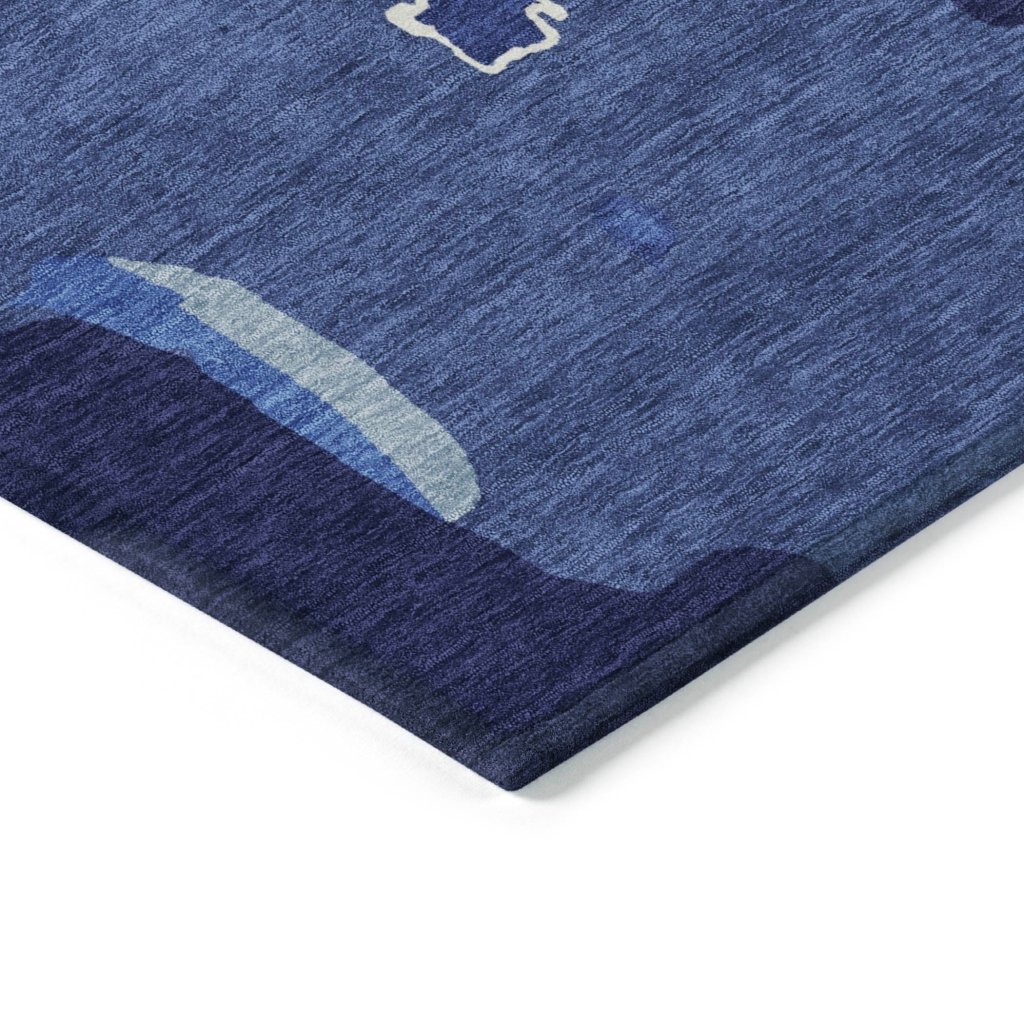 LOOMLAN Rugs Mysa Blue Washable Indoor-Outdoor Rug