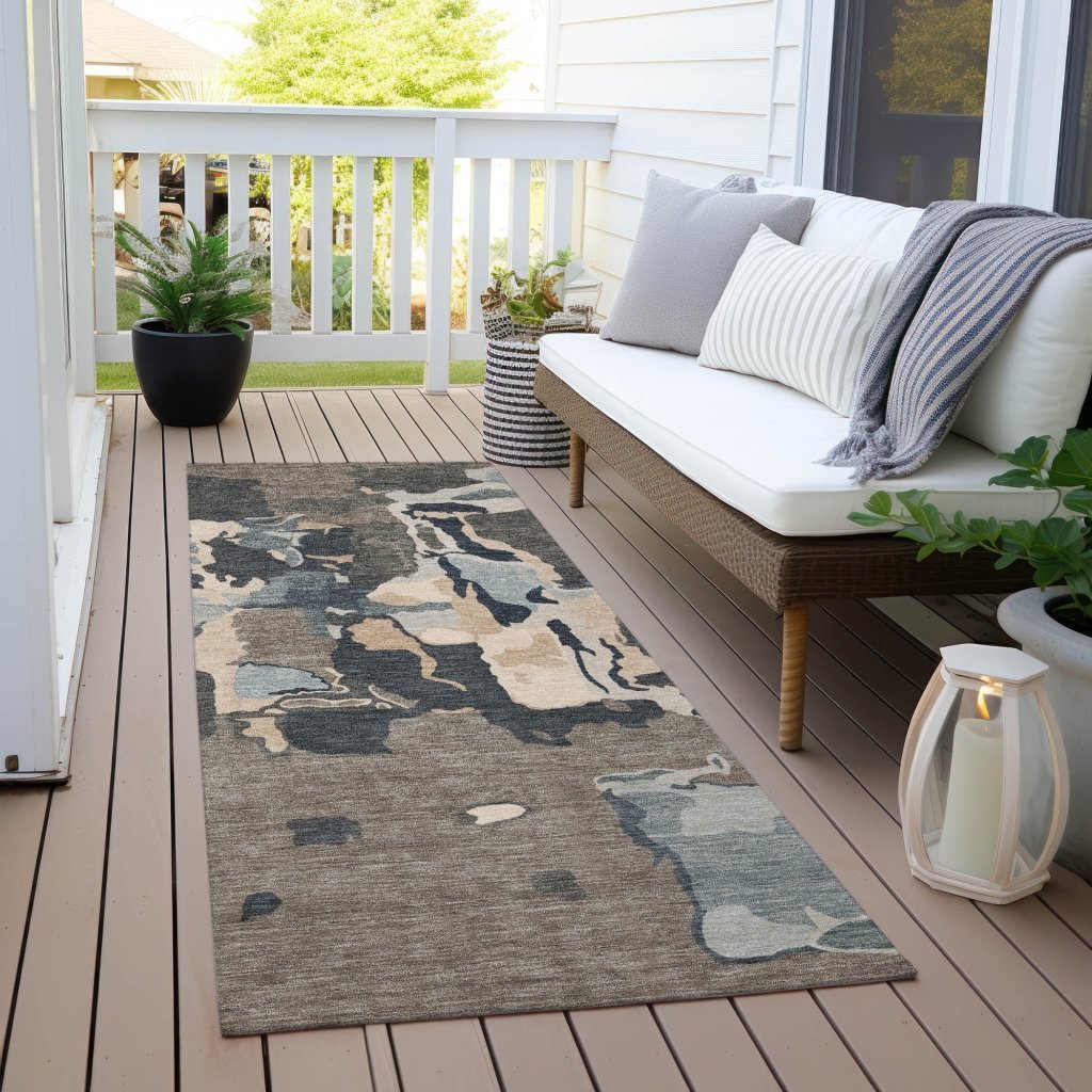 LOOMLAN Rugs Mysa Brown Washable Indoor-Outdoor Rug