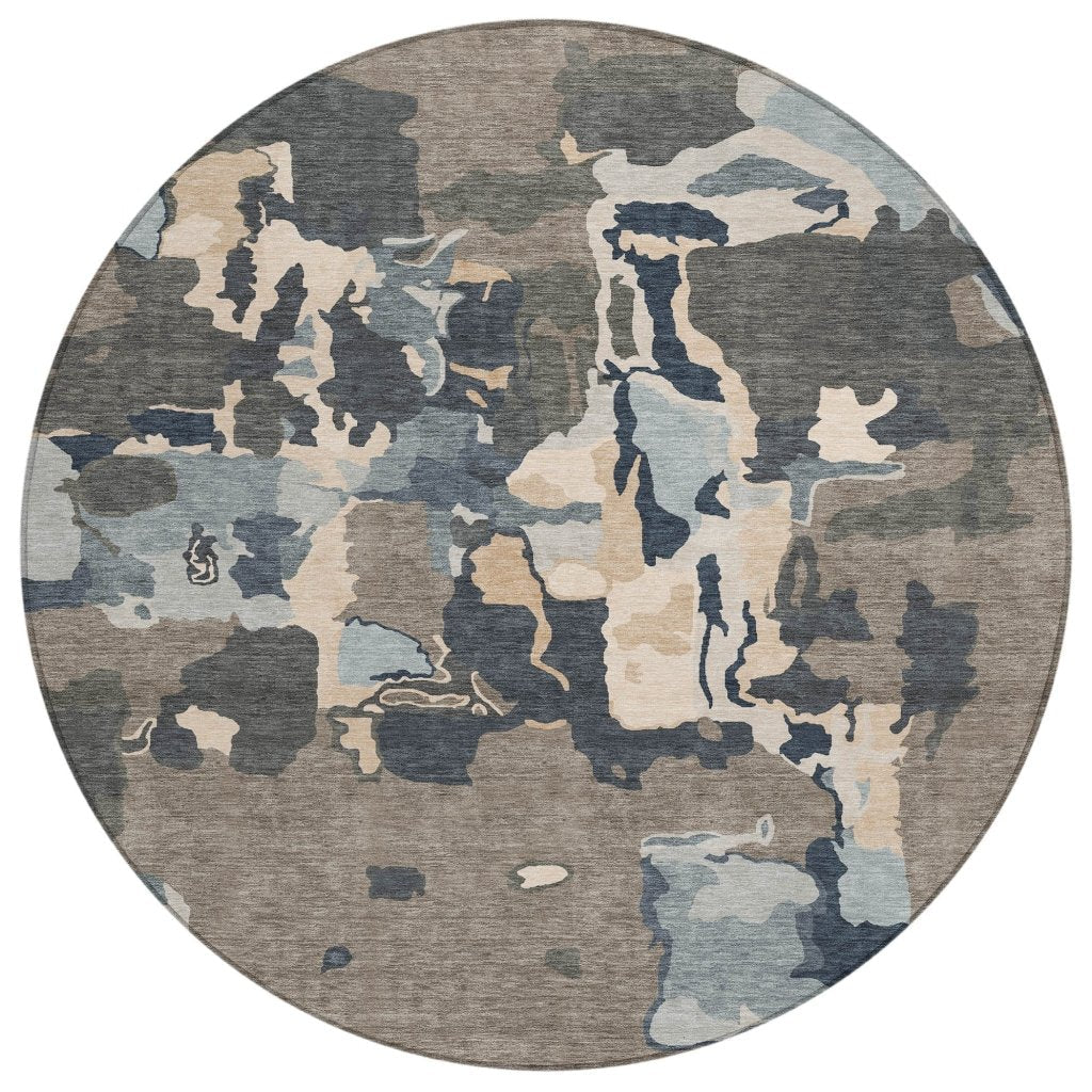 LOOMLAN Rugs Mysa Brown Washable Indoor-Outdoor Rug