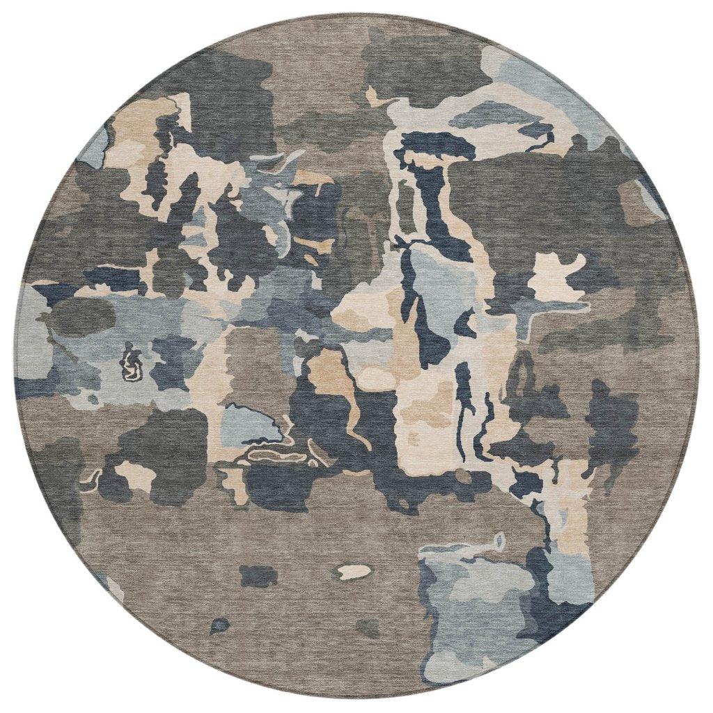 LOOMLAN Rugs Mysa Brown Washable Indoor-Outdoor Rug