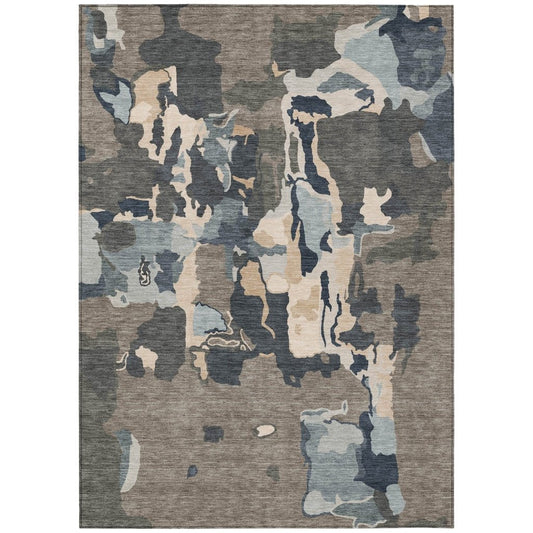 LOOMLAN Rugs Mysa Brown Washable Indoor-Outdoor Rug