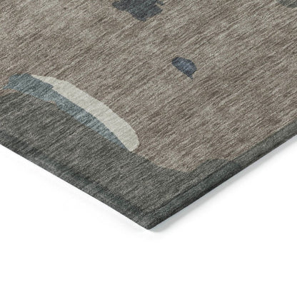 LOOMLAN Rugs Mysa Brown Washable Indoor-Outdoor Rug