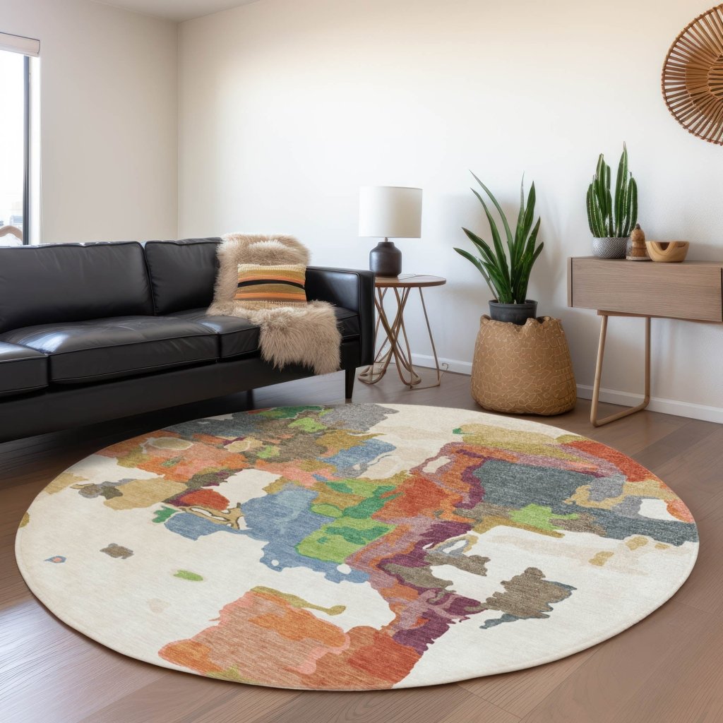 LOOMLAN Rugs Mysa Ivory Washable Indoor-Outdoor Rug