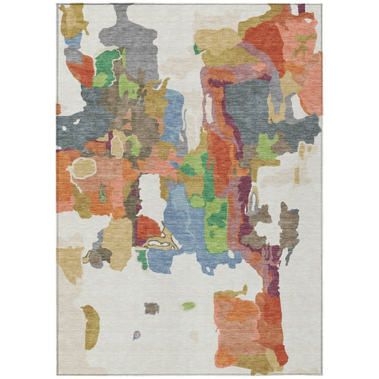 LOOMLAN Rugs Mysa Ivory Washable Indoor-Outdoor Rug
