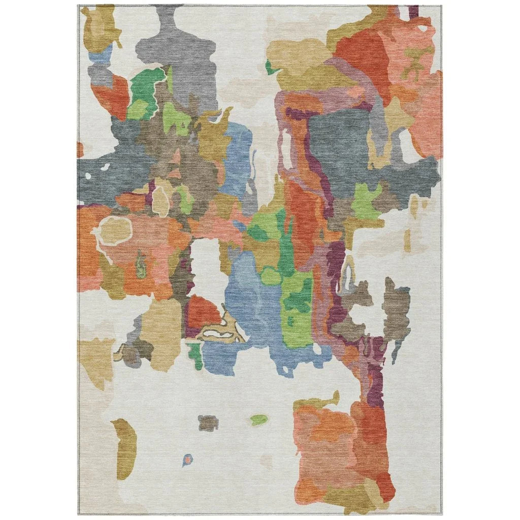 LOOMLAN Rugs Mysa Ivory Washable Indoor-Outdoor Rug