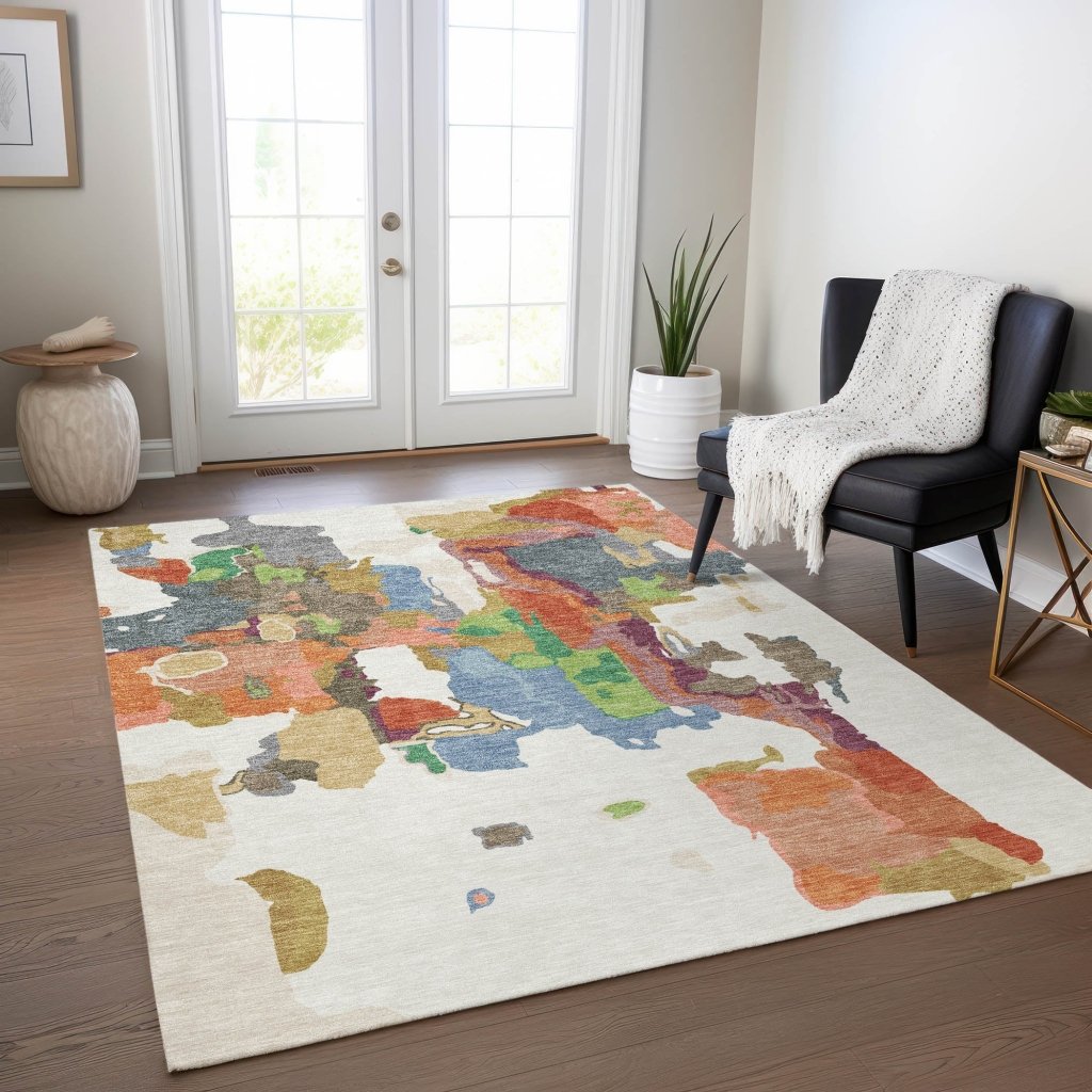 LOOMLAN Rugs Mysa Ivory Washable Indoor-Outdoor Rug