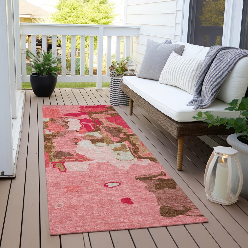 LOOMLAN Rugs Mysa Orange Washable Indoor-Outdoor Rug