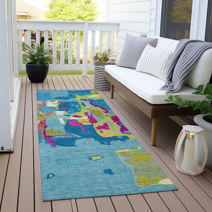 LOOMLAN Rugs Mysa Teal Washable Indoor-Outdoor Rug