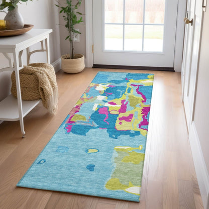 LOOMLAN Rugs Mysa Teal Washable Indoor-Outdoor Rug