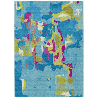 LOOMLAN Rugs Mysa Teal Washable Indoor-Outdoor Rug