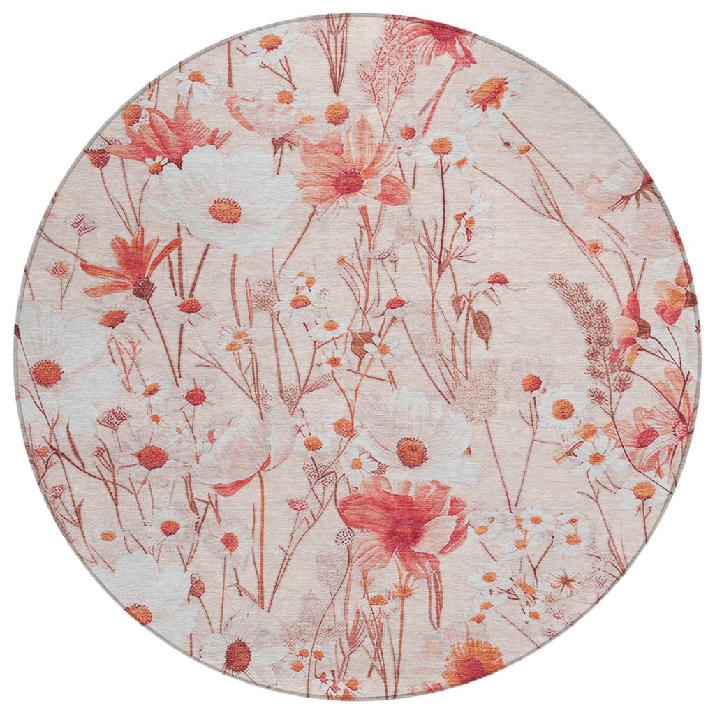 LOOMLAN Rugs Nafeza Orange Washable Indoor-Outdoor Rug